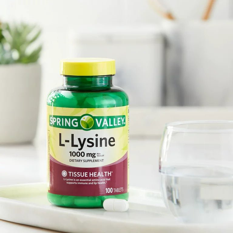 Spring Valley L-Lysine | Amino Acid Supplement | 1000 mg 100 Tablets - Ome's Beauty Mart