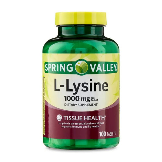 Spring Valley L-Lysine | Amino Acid Supplement | 1000 mg 100 Tablets - Ome's Beauty Mart