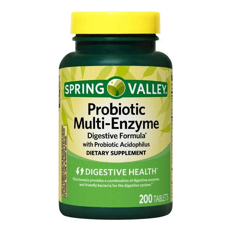 Spring Valley Probiotic Multi - Enzyme Digestive Formula - 200 Tablets Exp 04/2025 - Ome's Beauty Mart