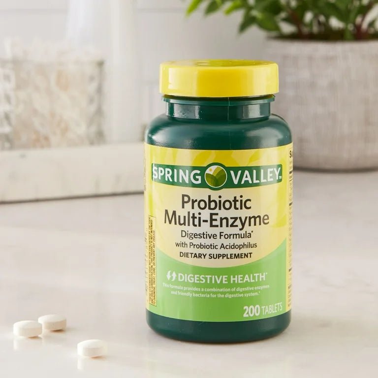 Spring Valley Probiotic Multi - Enzyme Digestive Formula - 200 Tablets Exp 04/2025 - Ome's Beauty Mart