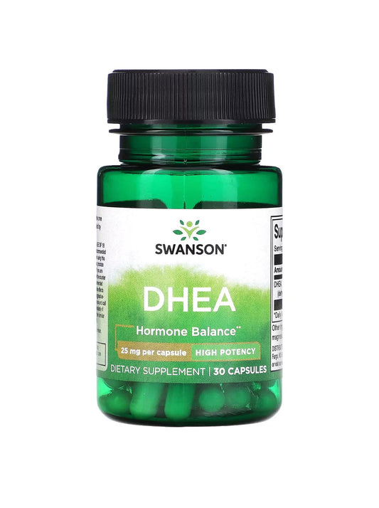 Swanson DHEA (dehydroepiandrosterone) 25mg - High Potency - 30 Capsules Exp 10/2025 - Ome's Beauty Mart