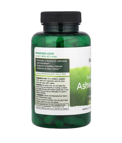 Swanson Full Spectrum Ashwagandha 450mg | Ashwagandha Root | Stress Support | 100 Capsules Exp 10/2026 - Ome's Beauty Mart