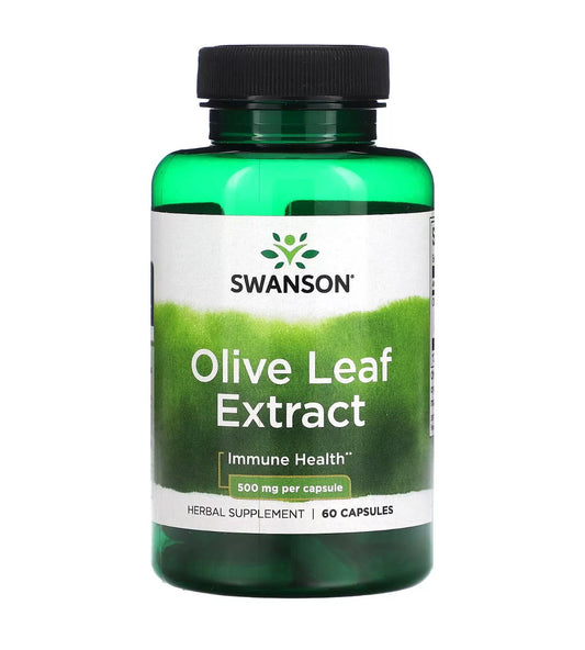 Swanson Olive Leaf Extract 500mg | Boosts Immune System | 60 Capsules Exp 02/2027 - Ome's Beauty Mart