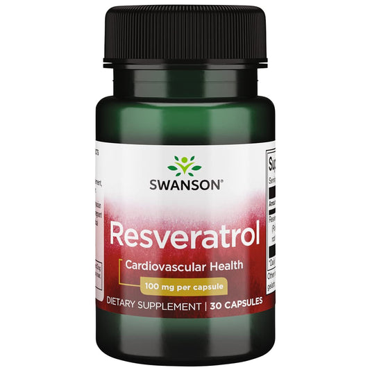 Swanson Resveratrol 100mg 30 Capsules Exp 12/2026 - Ome's Beauty Mart
