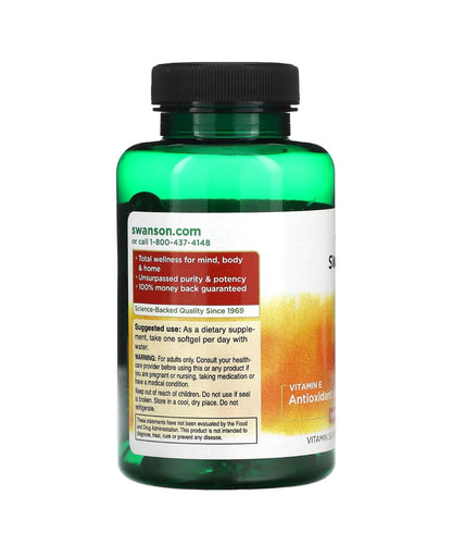 Swanson Vitamin E 1000iu (450mg) 60 Softgels Mfg 07/2023 - Ome's Beauty Mart