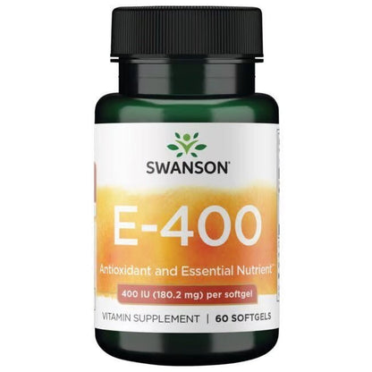 Swanson Vitamin E 400iu (180mg) 60 Softgels Exp 04/2026 - Ome's Beauty Mart