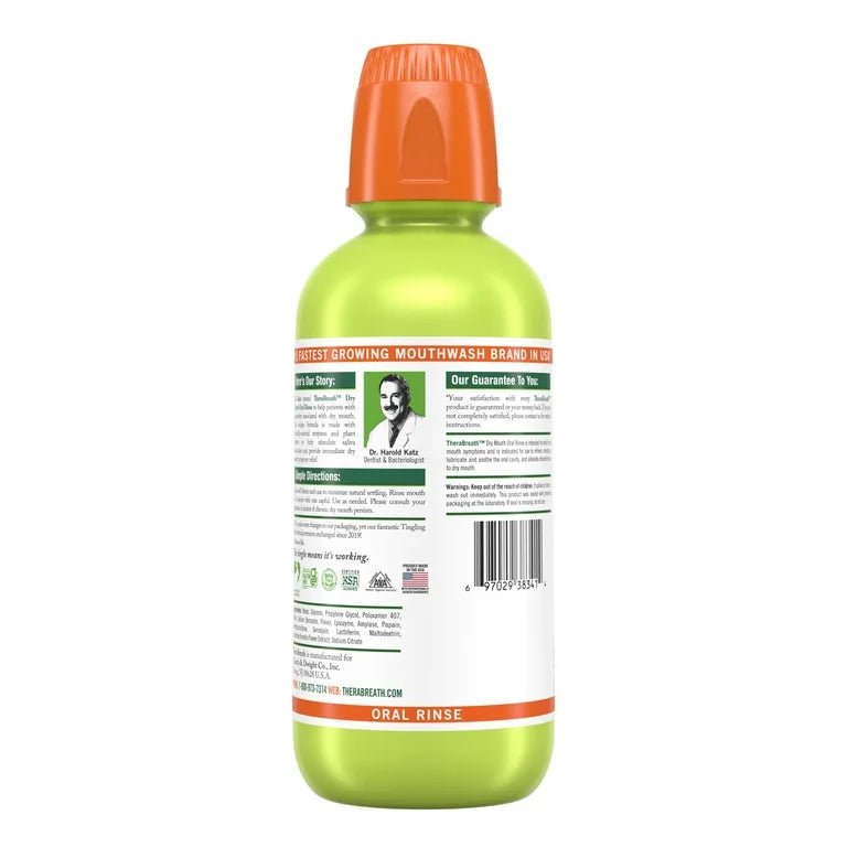 Therabreath Dry Mouth Oral Rinse | Mouth Wash | Relieves Dry Mouth Symptoms | Dentist Formulated | Tingling Mint - 16oz Exp 03/2025 - Ome's Beauty Mart