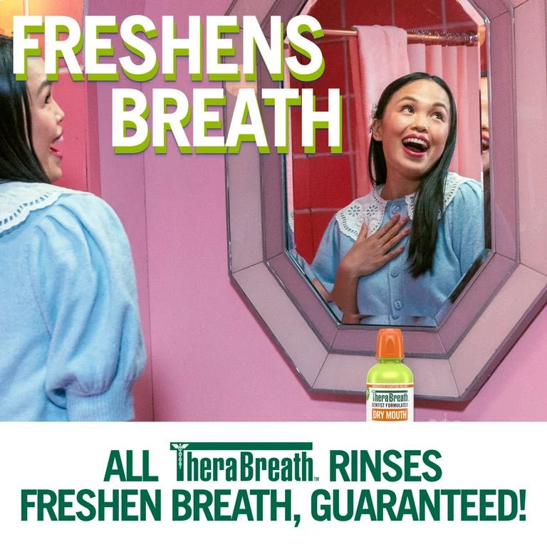 Therabreath Dry Mouth Oral Rinse | Mouth Wash | Relieves Dry Mouth Symptoms | Dentist Formulated | Tingling Mint - 16oz Exp 03/2025 - Ome's Beauty Mart