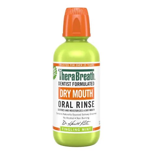 Therabreath Dry Mouth Oral Rinse | Mouth Wash | Relieves Dry Mouth Symptoms | Dentist Formulated | Tingling Mint - 16oz Exp 03/2025 - Ome's Beauty Mart