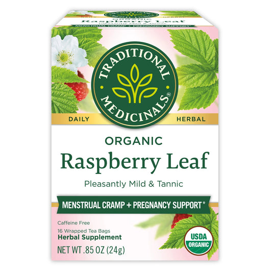 Traditional Medicinals Organic Raspberry Leaf | Eases Menstrual Cramps & Supports a Healthy Pregnancy | 16 Tea Bags Exp 06/2027 - Ome's Beauty Mart