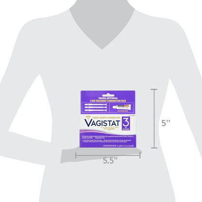 Vagistat by Vagisil 3 - Day Vaginal Antifungal Yeast Infection Treatment Cream, Miconazole Nitrate Combination Pack | 3 Suppositories with 3 Applicators plus External Vulva Cream Exp 07/2025 - Ome's Beauty Mart