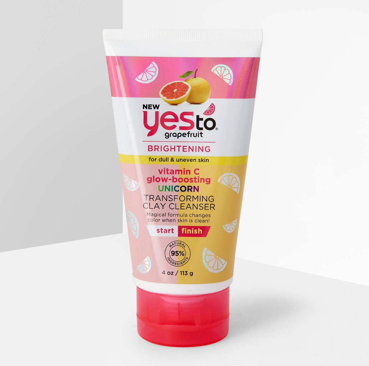 Yes - To Grapefruit Vitamin C Glow Boosting Unicorn Transforming Clay Cleanser | Brightening Face Wash | For Dull and Uneven Skin - 4oz/113g - Ome's Beauty Mart