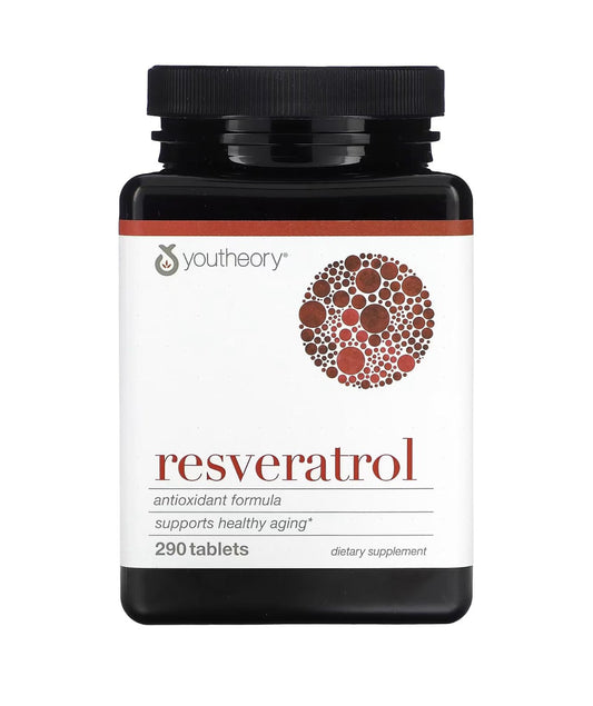 Youtheory Resveratrol 250mg - Advanced Antioxidant Formula with Acerola | Anti - Aging | 160 Tablets Exp 02/2027 - Ome's Beauty Mart