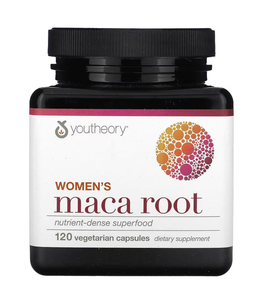 Youtheory Women's Maca Root | Energy & Menopause Support Supplement with Peruvian Ginseng | Nutrient Dense Superfood | 120 Capsules Exp 01/2027 - Ome's Beauty Mart