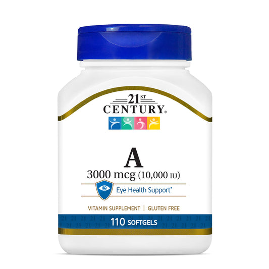 21st Century Vitamin A 3000 mcg (10,000 IU), 110 Softgels - Ome's Beauty Mart