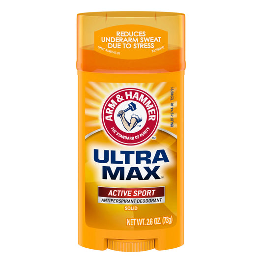 ARM & HAMMER ULTRA MAX Deodorant- Active Sport- Solid Stick - 2.6oz 73g - Ome's Beauty Mart