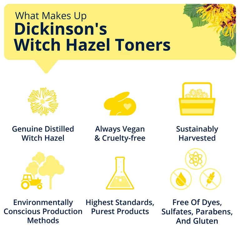 Dickinson's Original Witch Hazel Pore Perfecting Toner, 100% Natural, 16 fl oz - Ome's Beauty Mart