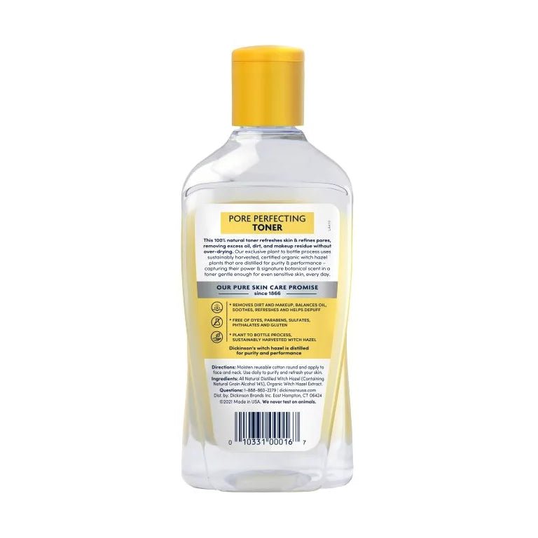 Dickinson's Original Witch Hazel Pore Perfecting Toner, 100% Natural, 16 fl oz - Ome's Beauty Mart