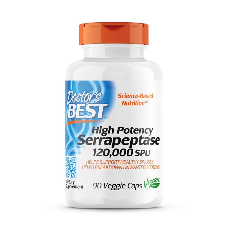 Doctor's Best High Potency Serrapeptase, 120,000 SPU, 90 Count - Ome's Beauty Mart