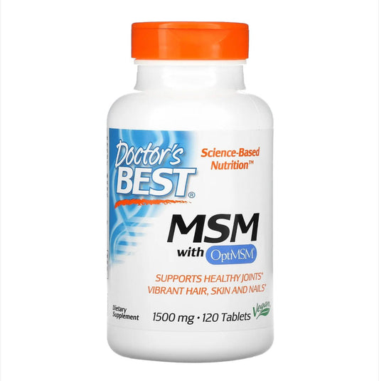 Doctor's Best MSM with OptiMSM, 1,500 mg, 120 Tablets - Ome's Beauty Mart