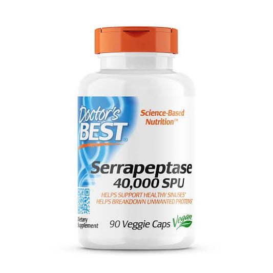 Doctor's Best Serrapeptase 40,000 SPU, 90 Veggie Caps - Ome's Beauty Mart