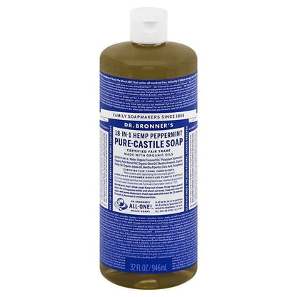 Dr. Bronner's 18-in-1 Hemp Peppermint Pure-Castile Soap 32oz - Ome's Beauty Mart