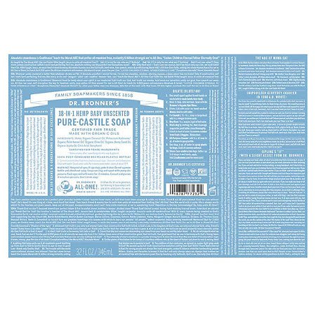 DR. BRONNER’S PURE-CASTILE LIQUID SOAP, PEPPERMINT, 32 oz (946 ml) - Ome's Beauty Mart