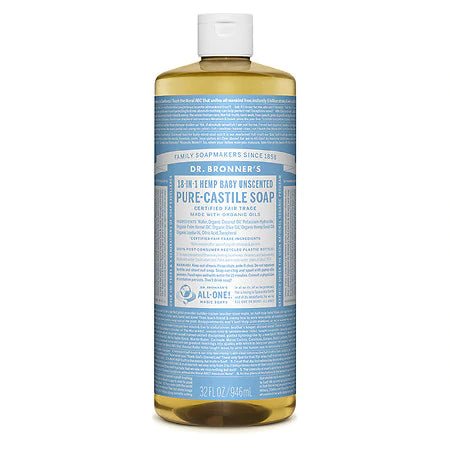 DR. BRONNER’S PURE-CASTILE LIQUID SOAP, PEPPERMINT, 32 oz (946 ml) - Ome's Beauty Mart