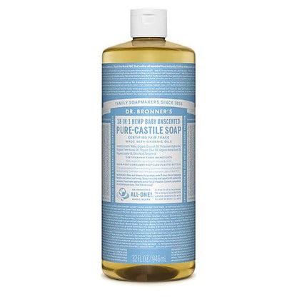 DR. BRONNER’S PURE-CASTILE LIQUID SOAP, PEPPERMINT, 32 oz (946 ml) - Ome's Beauty Mart