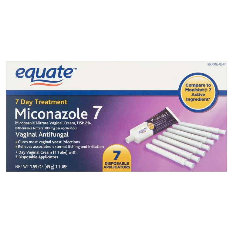 Equate Miconazole 7-Day Vaginal Cream | For Vaginal yeast infection | Similar to Monistat 7 | 1.59 oz/ 45g tube - Ome's Beauty Mart