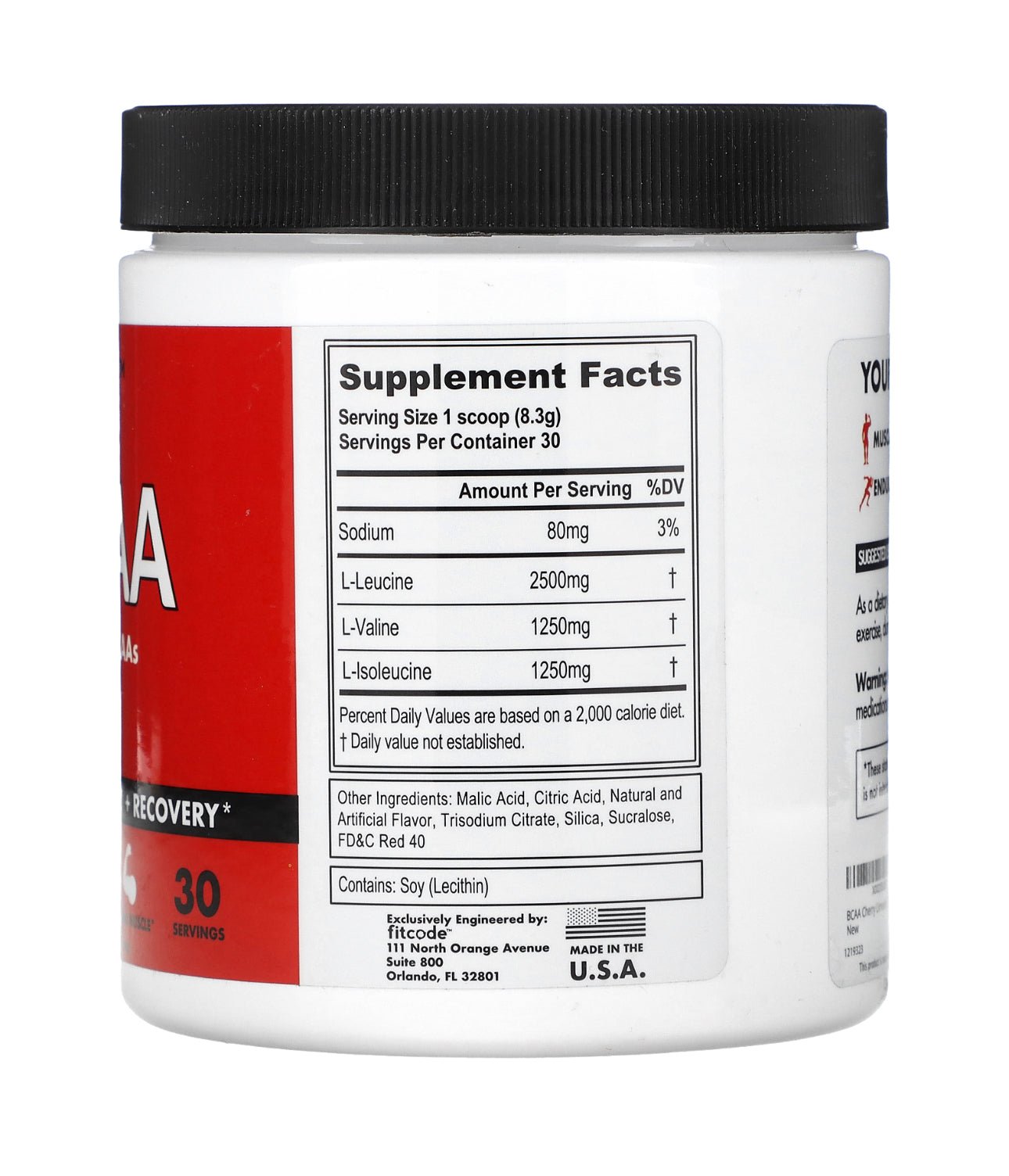 FitCode BCAA, | Branched-Chain Amino Acids | Cherry Limeade, 5 g, 8.8 oz (249 g) - Ome's Beauty Mart