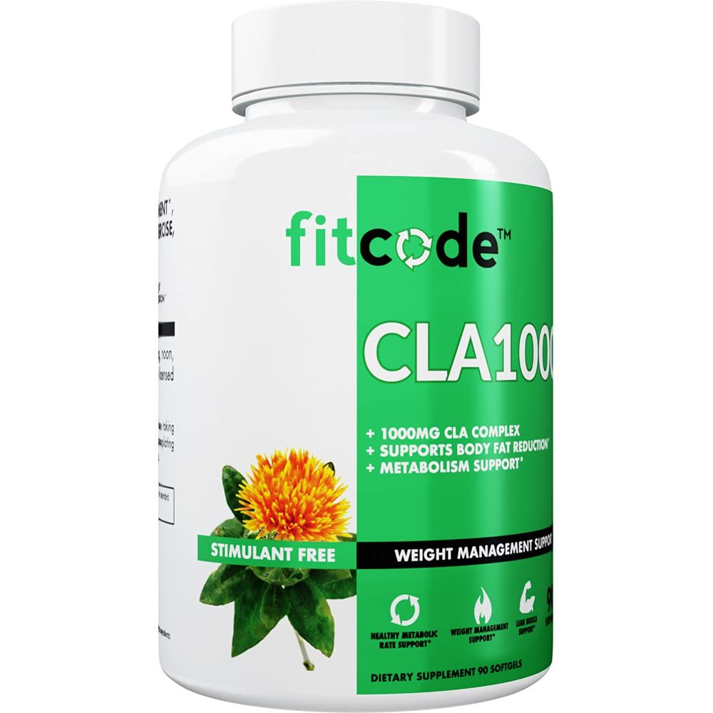 FitCode CLA 1000 Conjugated Linoleic Acid 1,000 mg | Stimulant-Free Weight Loss Supplement | 90 Softgels Exp 9/2024 - Ome's Beauty Mart