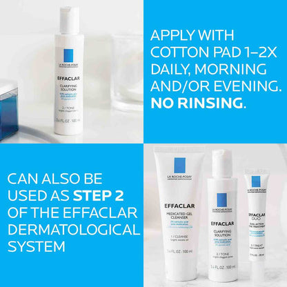 La Roche-Posay Effaclar Clarifying Solution Acne Toner with Salicylic Acid and Glycolic Acid - Ome's Beauty Mart