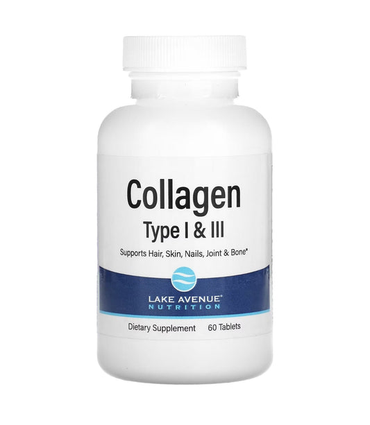 Lake Avenue Hydrolyzed Type I & III Collagen Tablets 3,000 mg | 60 Tablets Exp 10/2025 - Ome's Beauty Mart