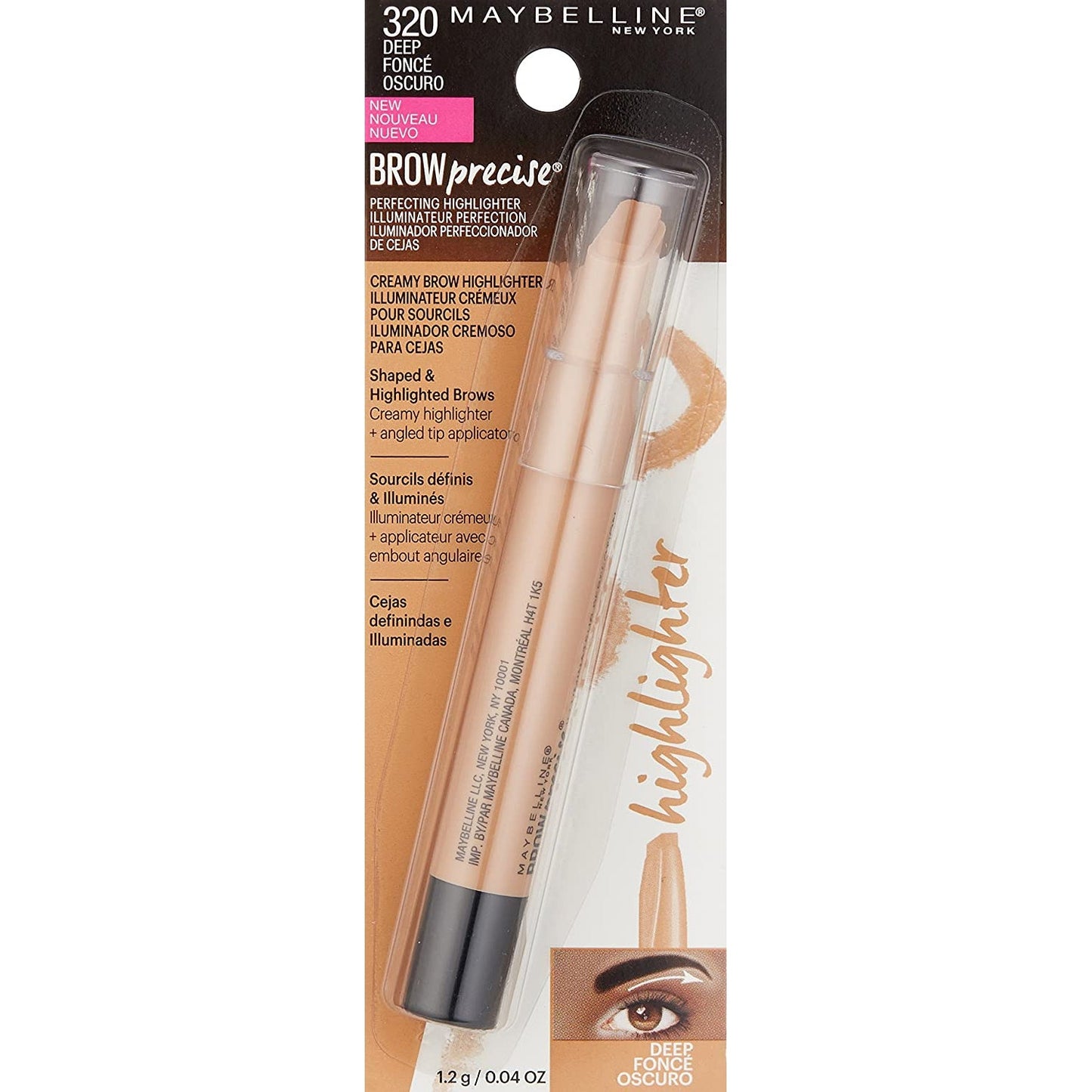 MAYBELLINE BROW PRECISE PERFECTING EYEBROW HIGHLIGHTER, 320 DEEP - Ome's Beauty Mart