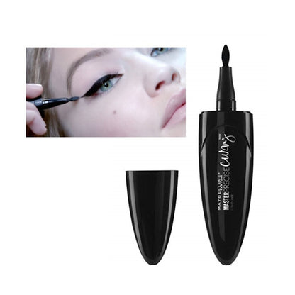 MAYBELLINE NEW YORK MASTER PRECISE CURVY LIQUID EYELINER, BLACK - Ome's Beauty Mart
