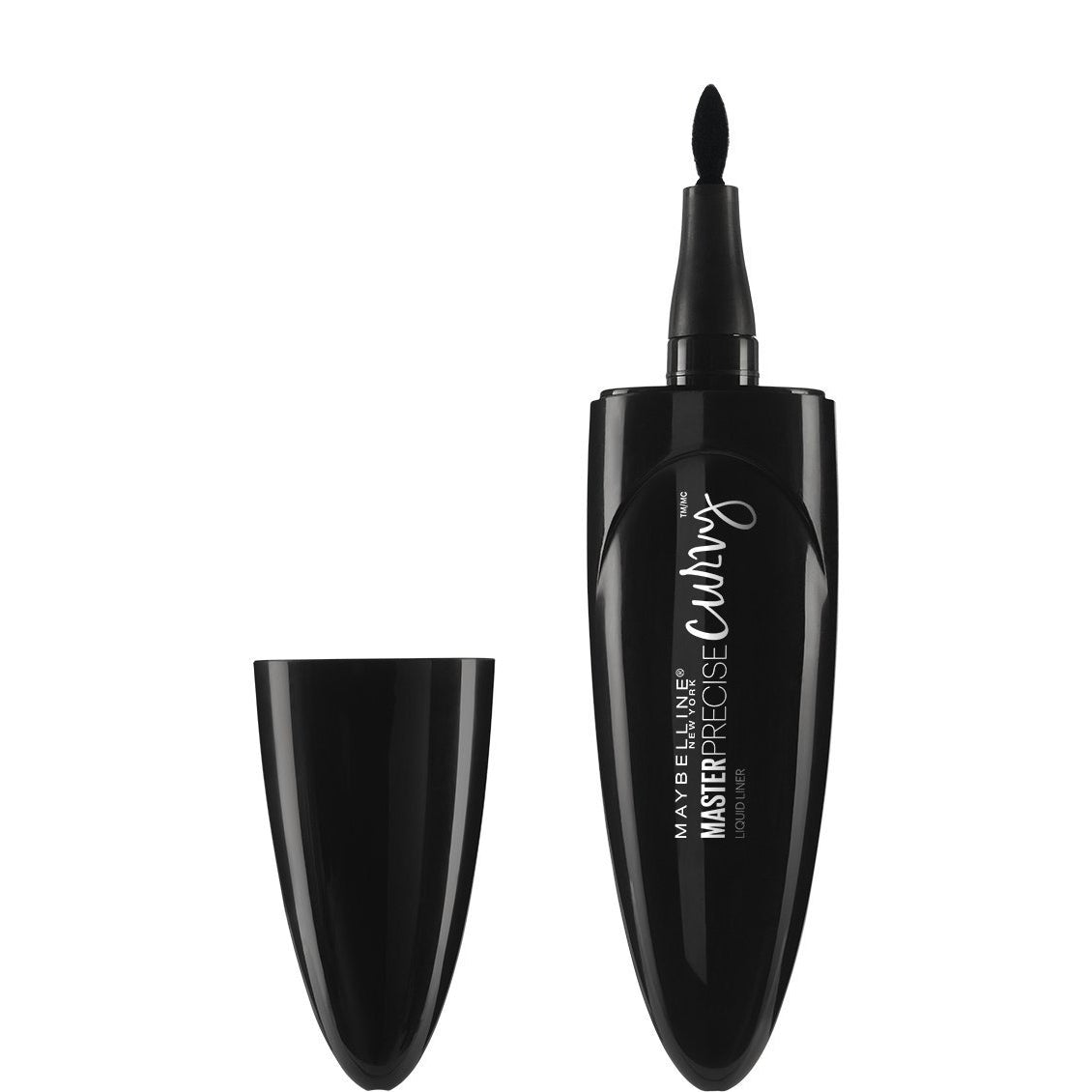 MAYBELLINE NEW YORK MASTER PRECISE CURVY LIQUID EYELINER, BLACK - Ome's Beauty Mart