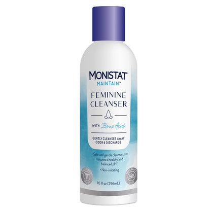 Monistat Boric Acid Feminine Cleanser, Fragrance Free Vagina Wash, 10 Fl Oz - Ome's Beauty Mart