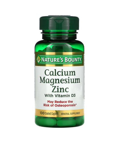 Nature’s Bounty Calcium Magnesium Zinc | Bone Health | 100 Tablets - Ome's Beauty Mart