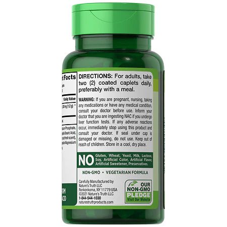 Nature's Truth NAC N-Acetyl Cysteine 1,200 mg 60 Caplets - Ome's Beauty Mart