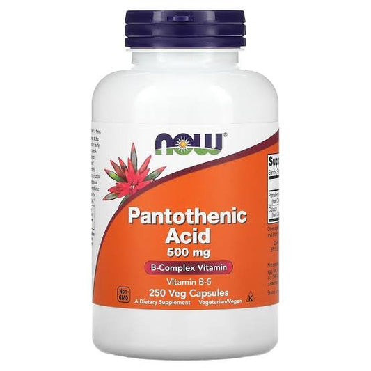 NOW Pantothenic Acid 500 mg 250 Capsules - Ome's Beauty Mart