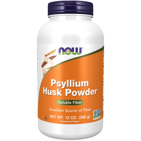 NOW Psyllium Husk Powder Soluble Fiber, 12oz/340g Exp 07/2026 - Ome's Beauty Mart