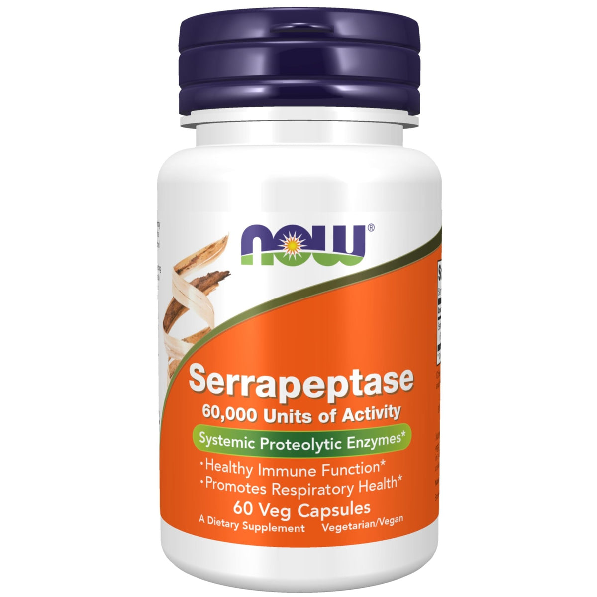 NOW Serrapeptase 60,000 SPU | 60 Veg Capsules - Ome's Beauty Mart