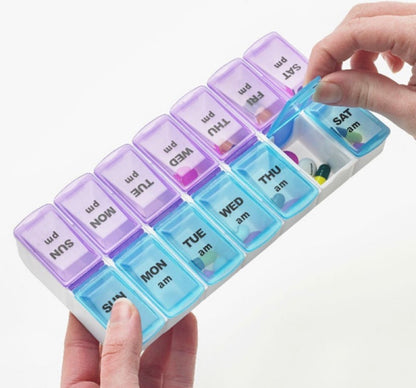 Pharmacy Best Pill / Tablets Organizer 7 Day 2 Times a Day Weekly AM PM Pill Case - Ome's Beauty Mart