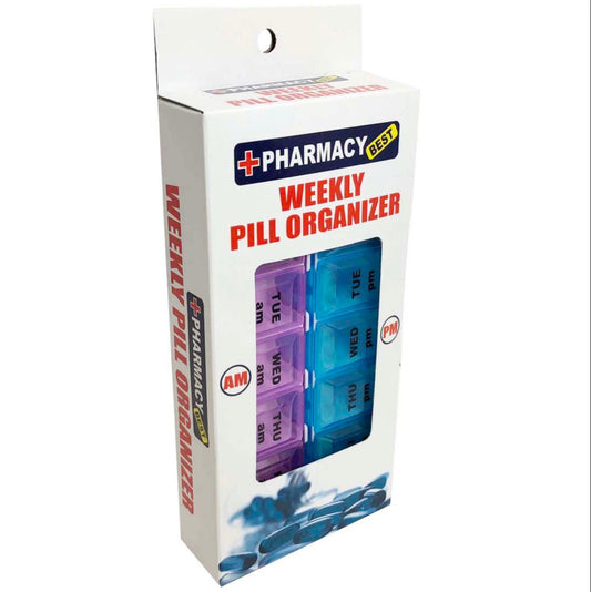 Pharmacy Best Pill / Tablets Organizer 7 Day 2 Times a Day Weekly AM PM Pill Case - Ome's Beauty Mart