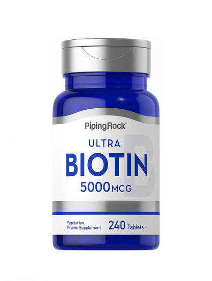 PipingRock Ultra Biotin 5000 mcg |240 Tablets (Exp Dec 2025) - Ome's Beauty Mart