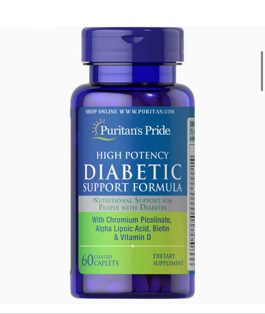 Puritan's Pride Diabetic Support Formula 60 Caplets (New Packaging) - Ome's Beauty Mart