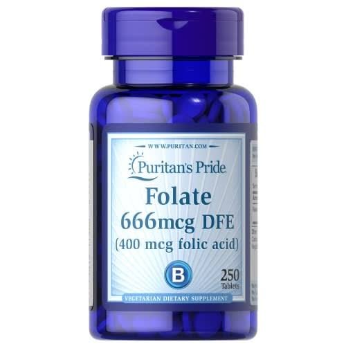 Puritan’s Pride Folate 666mcg DFE (400 mcg folic acid) 250 - Ome's Beauty Mart