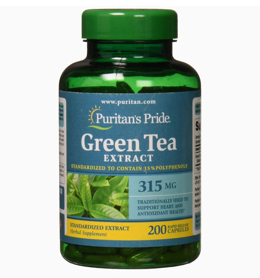 Puritan's Pride Green Tea Extract 315 mg 200 Capsules - Ome's Beauty Mart