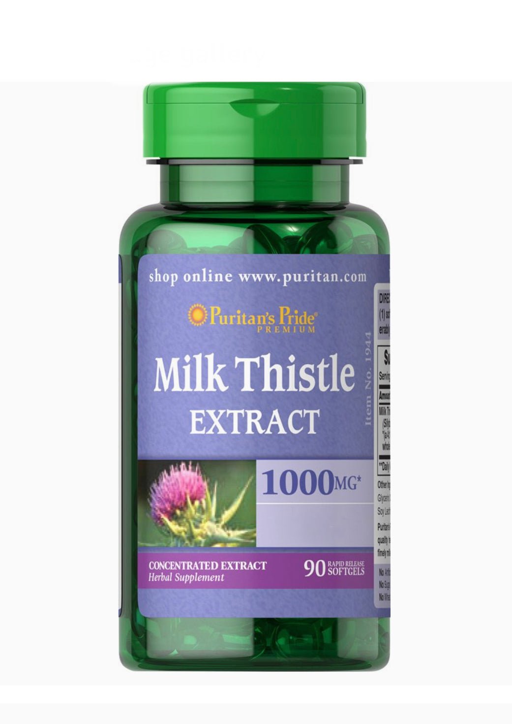 Puritan's Pride Milk Thistle Extract 1000mg 90 Softgels - Ome's Beauty Mart